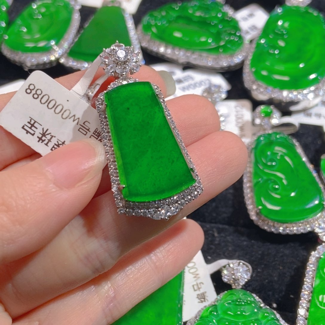 翡翠吊坠(不含链)银S925镶嵌