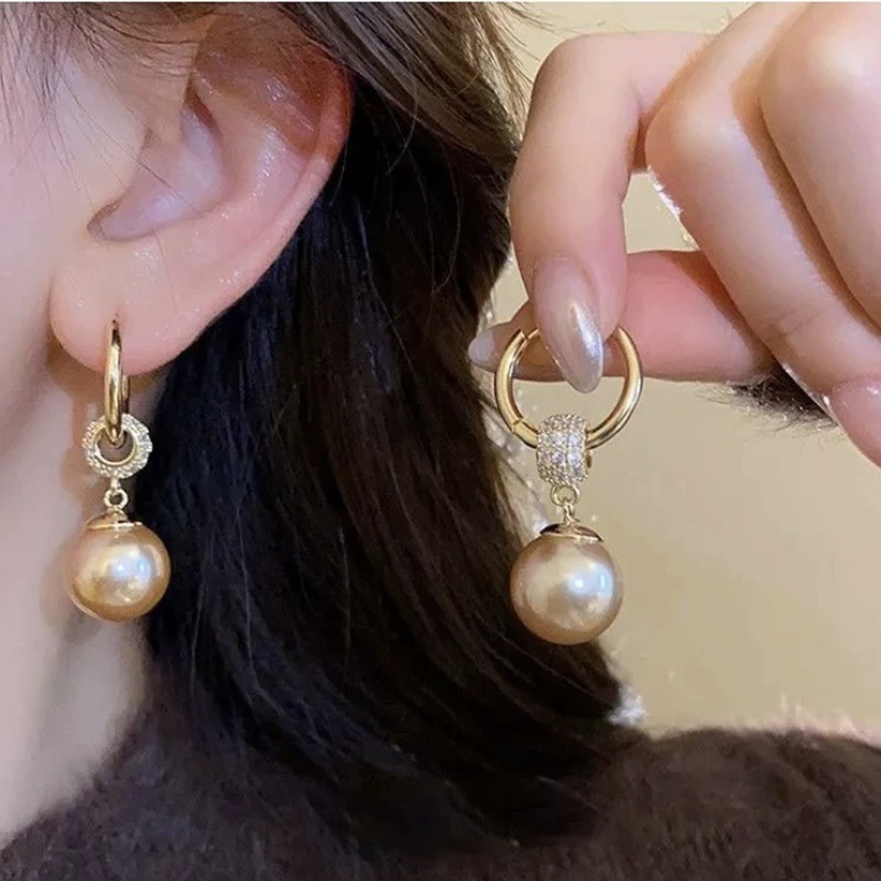 小众香槟色耳环1069