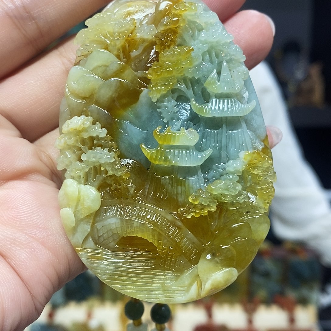 未镶嵌岫玉挂件吊坠项链