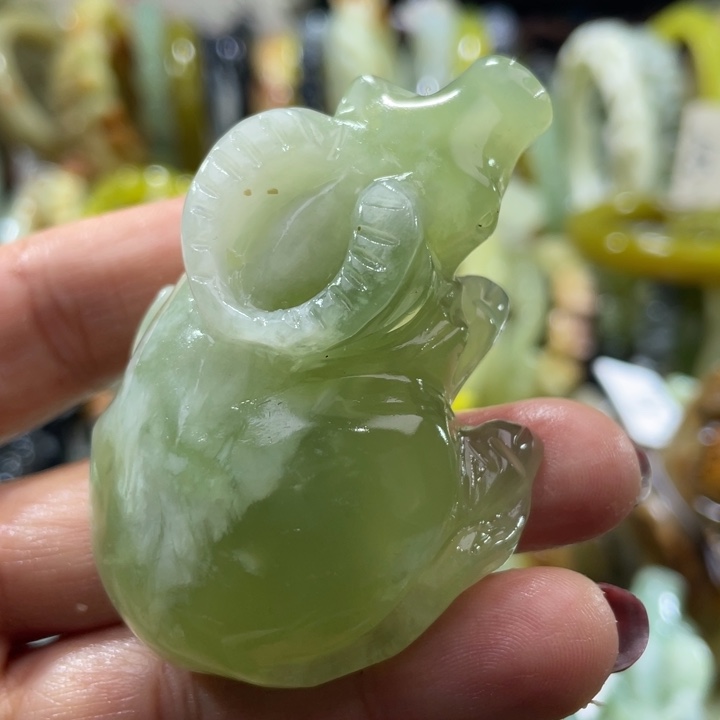 岫玉未镶嵌手把手把