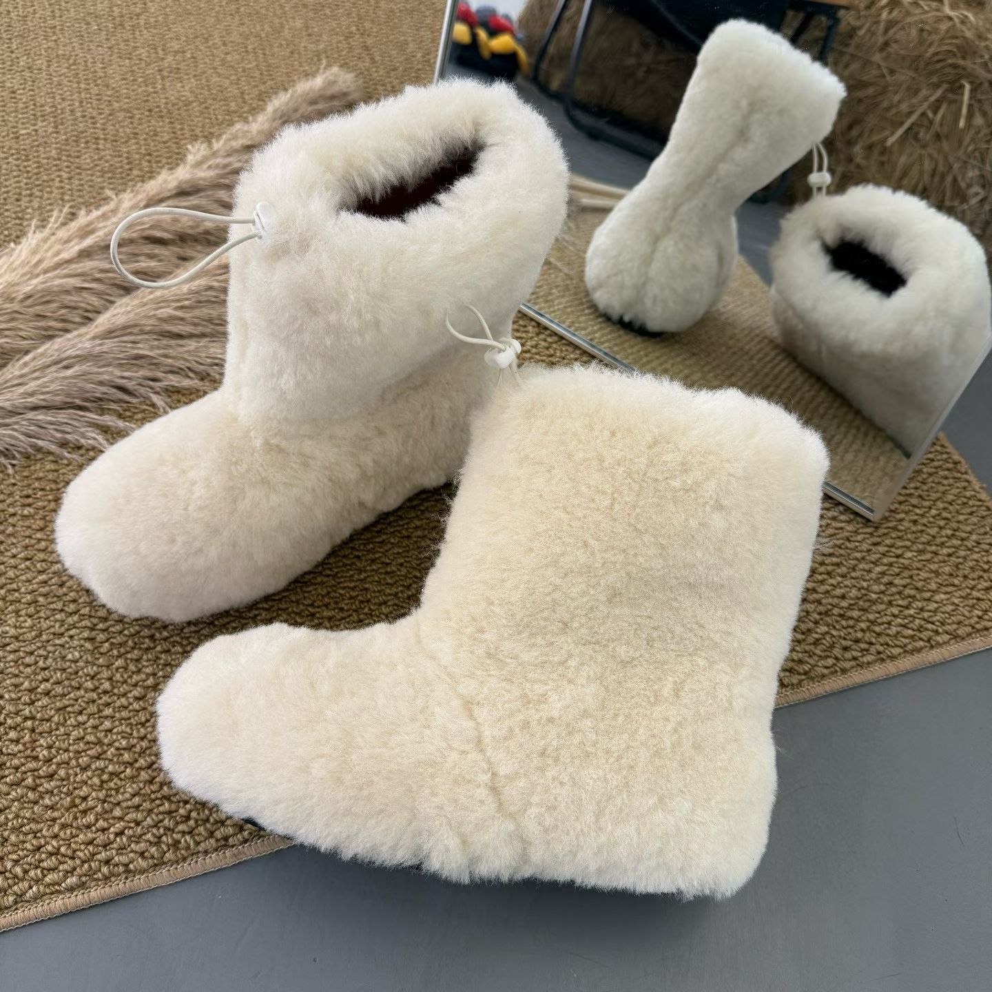 萌萌暖暖羊羔小短靴雪地靴-HGX2512010