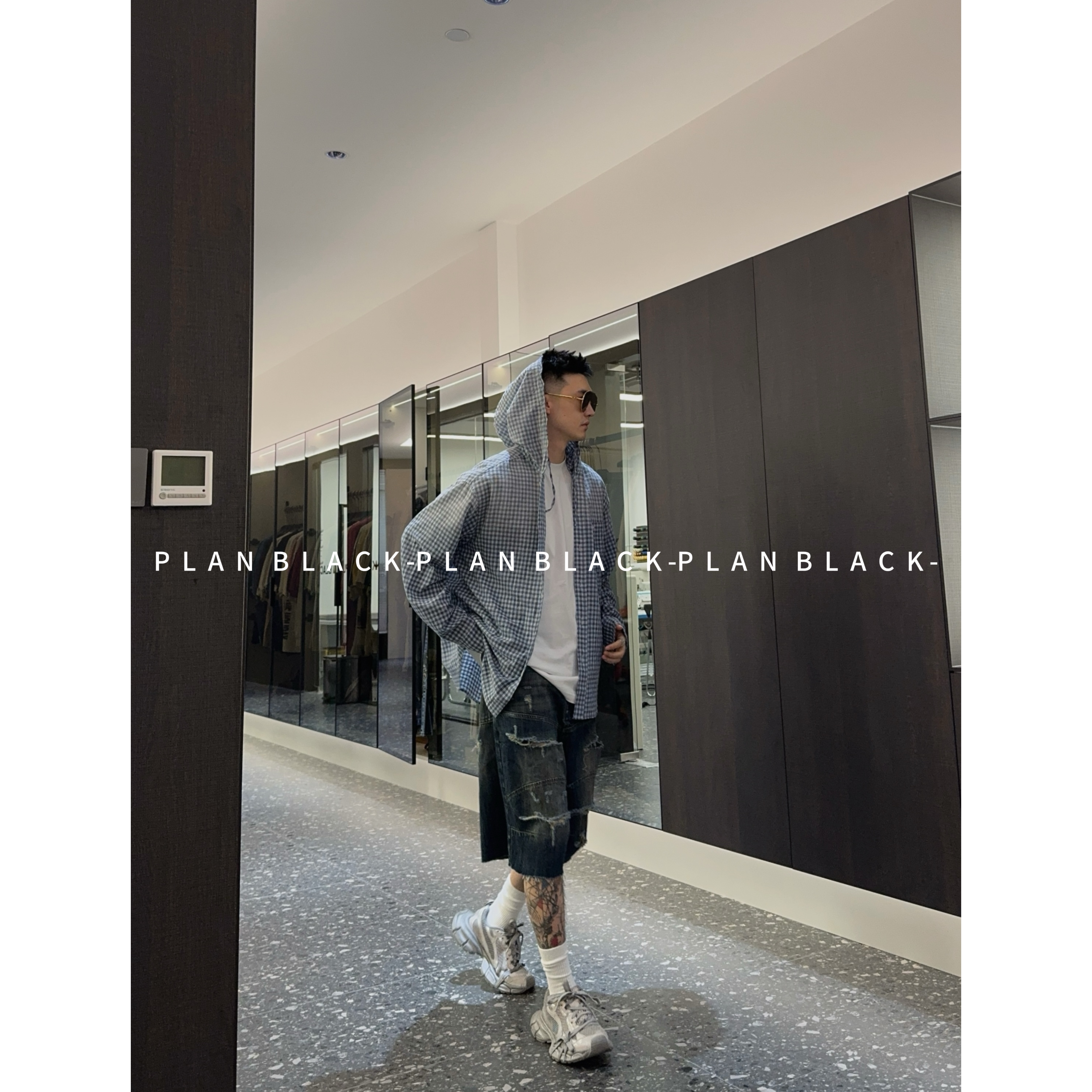 RICH陈发财【格纹/第二皮肤】很薄很软！防晒单穿都可以的帽衫6951