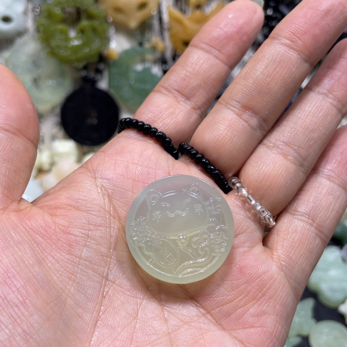 【闪购商品】岫玉未镶嵌颈饰77吊坠