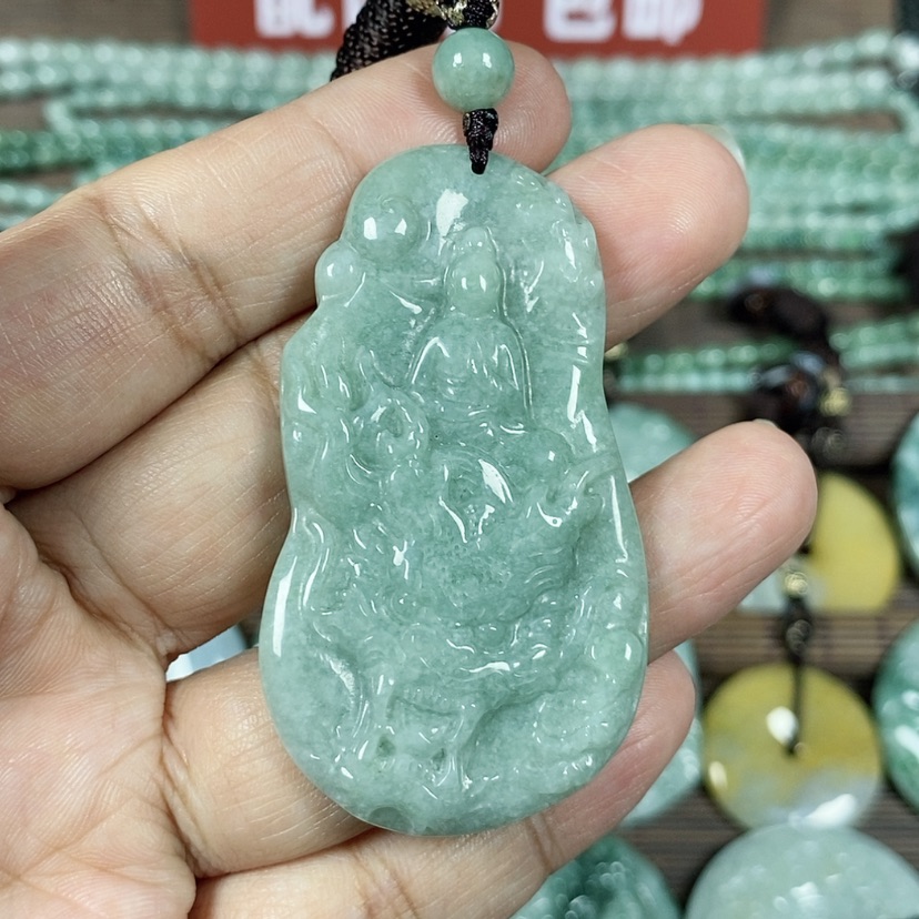 【闪购商品】翡翠颈饰未镶嵌玉吊坠翡翠玉随性御龙悟道