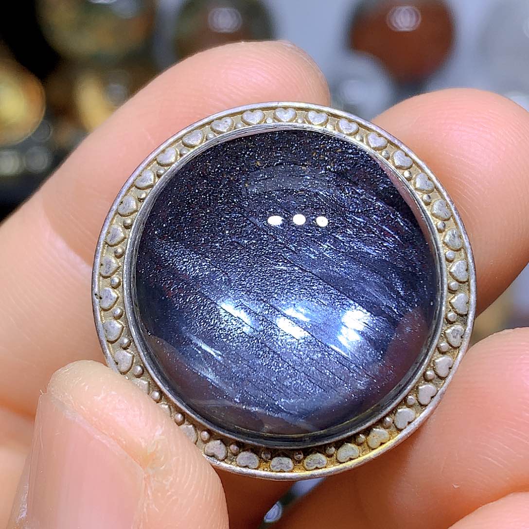 水晶吊坠银S925镶嵌天然水晶