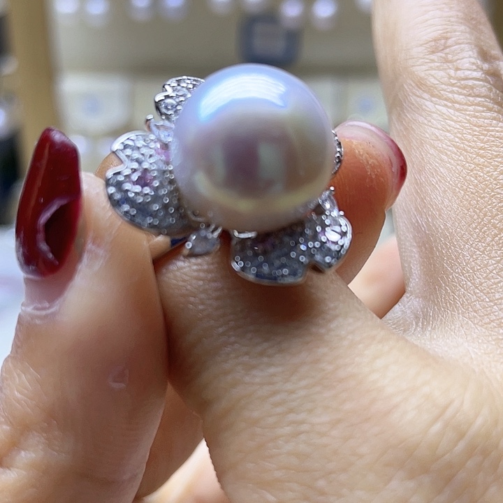 淡水珍珠耳饰银S925镶嵌