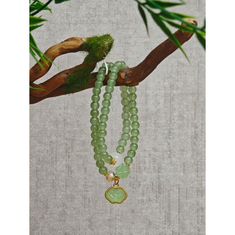 原创如意翠玉双圈手串S-0434