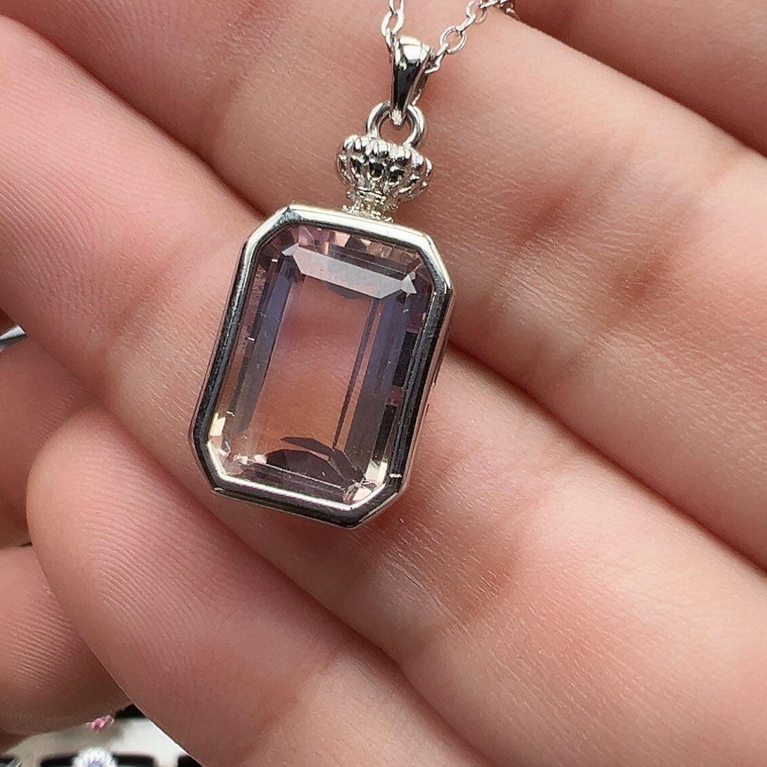 紫晶颈饰银S925镶嵌