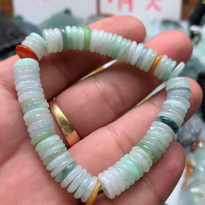 翡翠颈饰未镶嵌保真天然A货翡翠