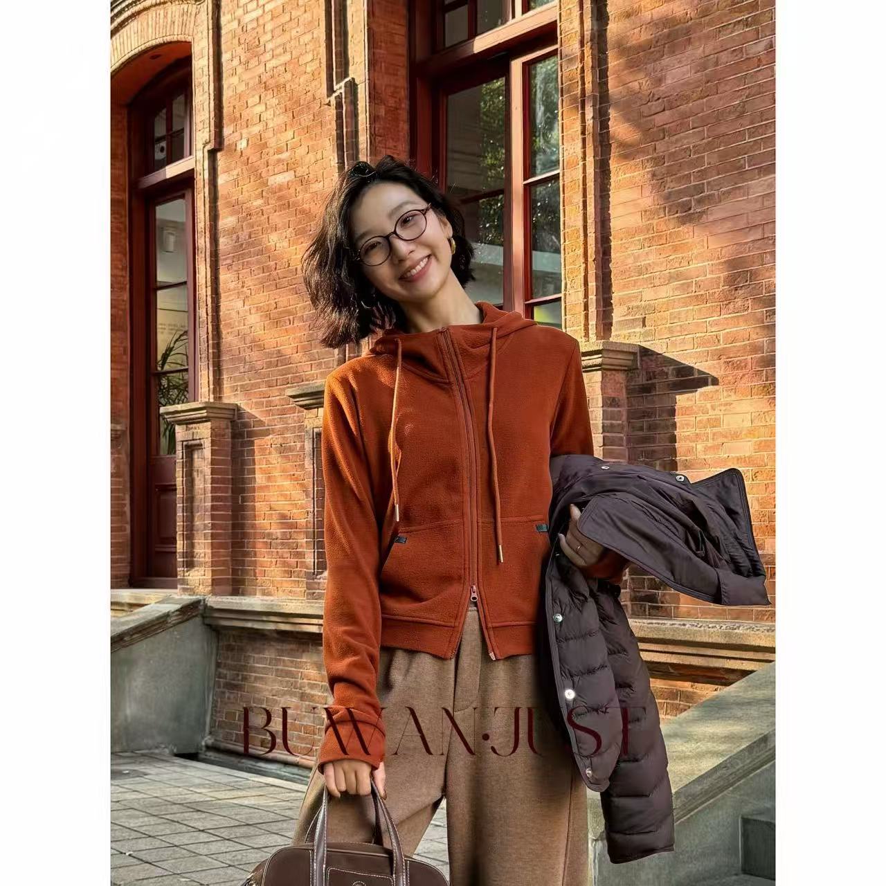 BUWANJUST【老友记】高品定制连帽舒适德绒保暖卫衣T8081