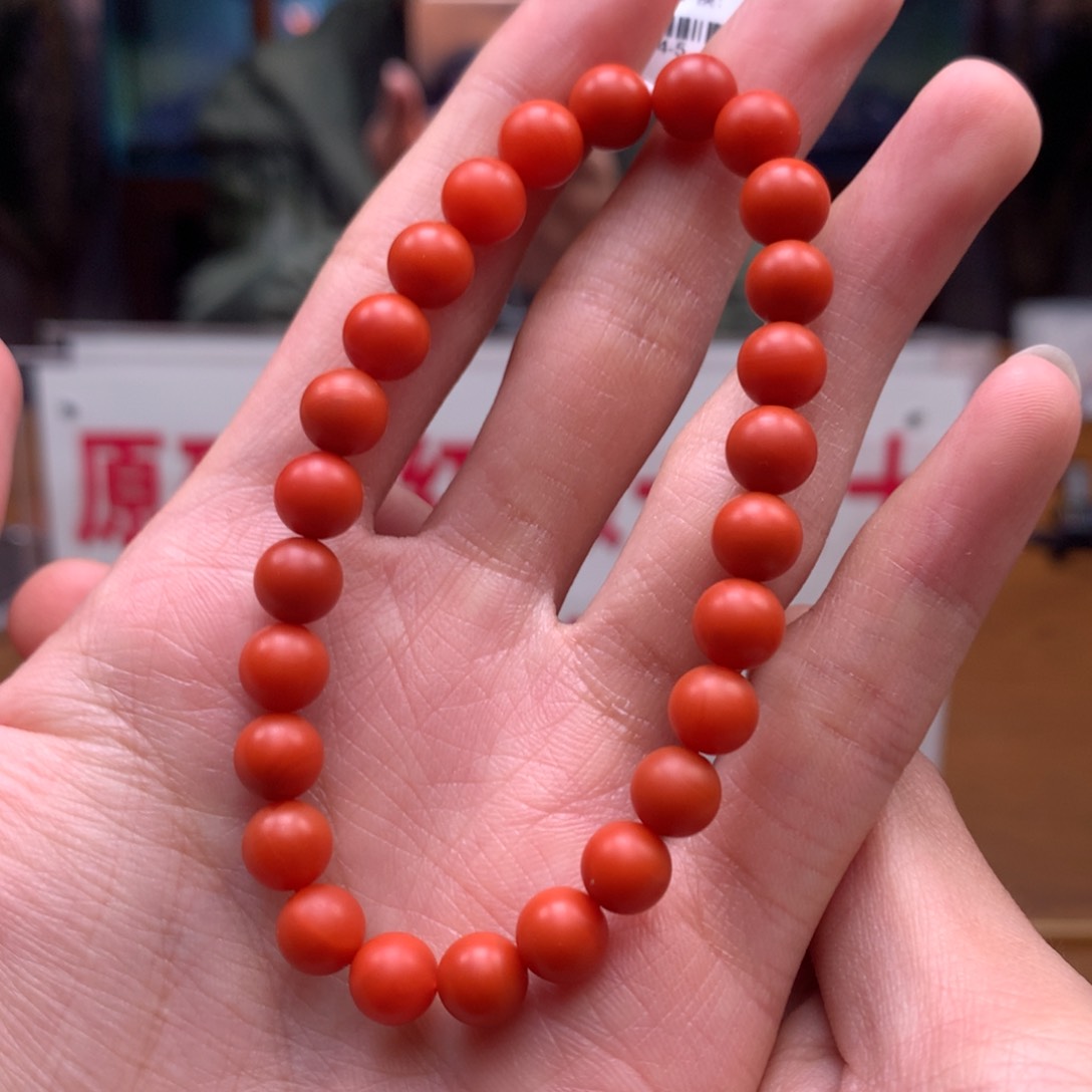 南红玛瑙手串未镶嵌阿东寨老南红7mm+