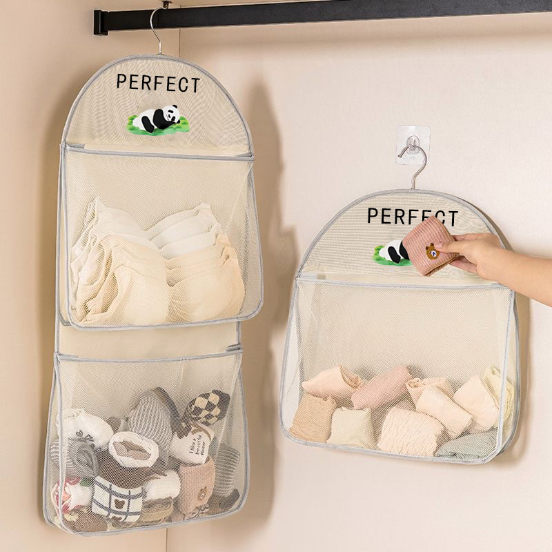 袜子收纳挂袋宿舍衣柜内衣内裤悬挂式网兜置物袋门后整理收纳