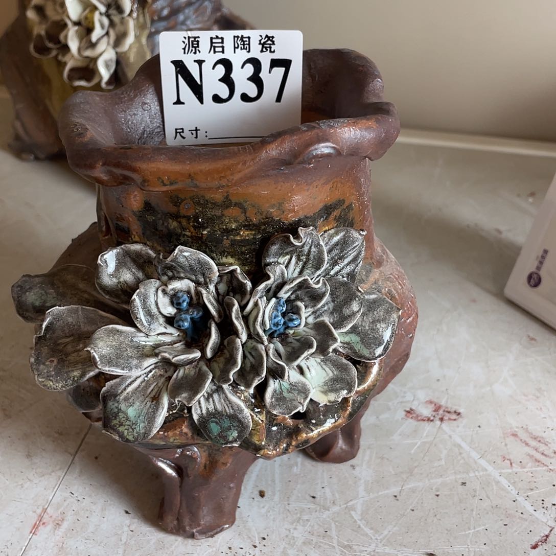 紫砂花盆景德镇陶瓷多肉337