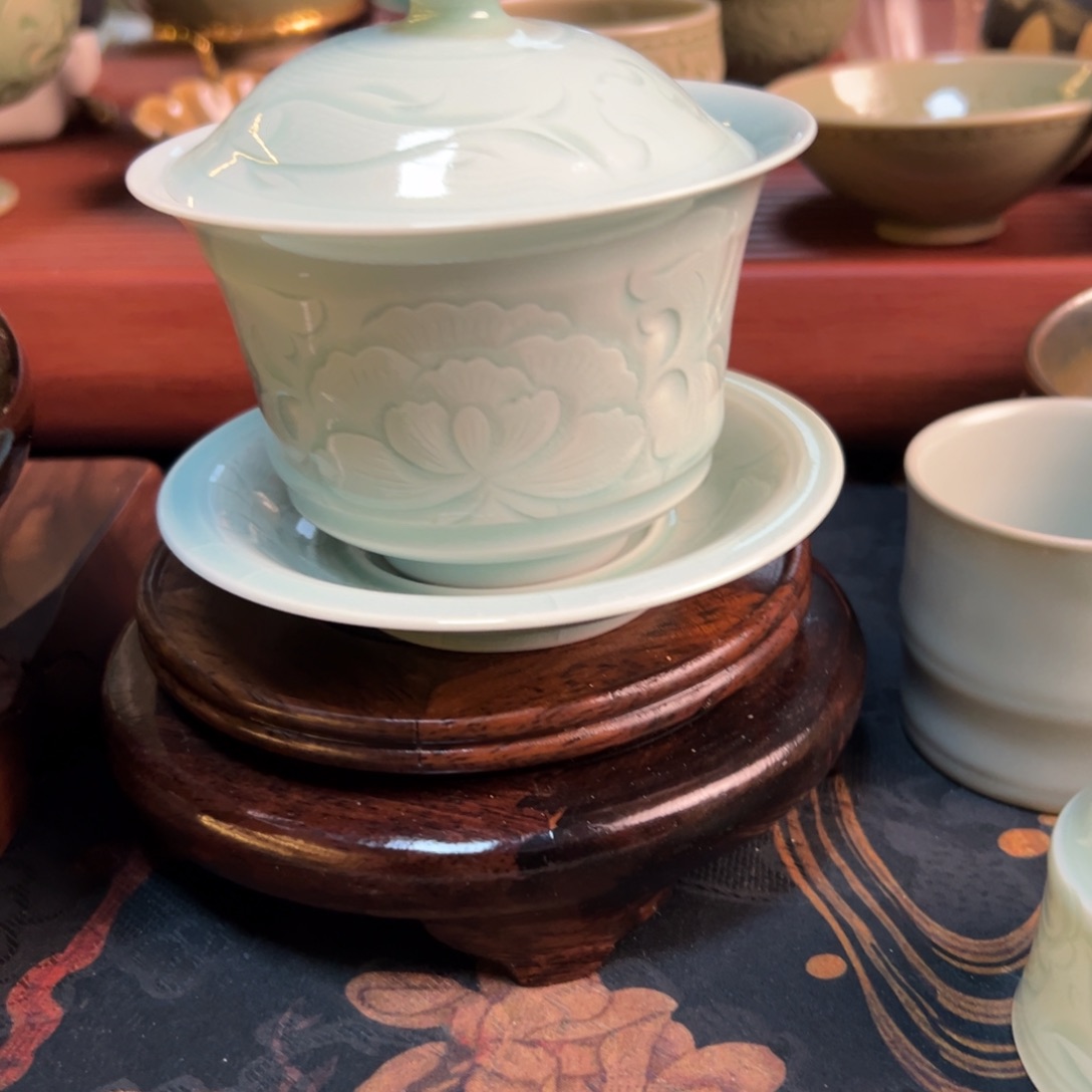 安****耀州窑手工盖碗微瑕福利