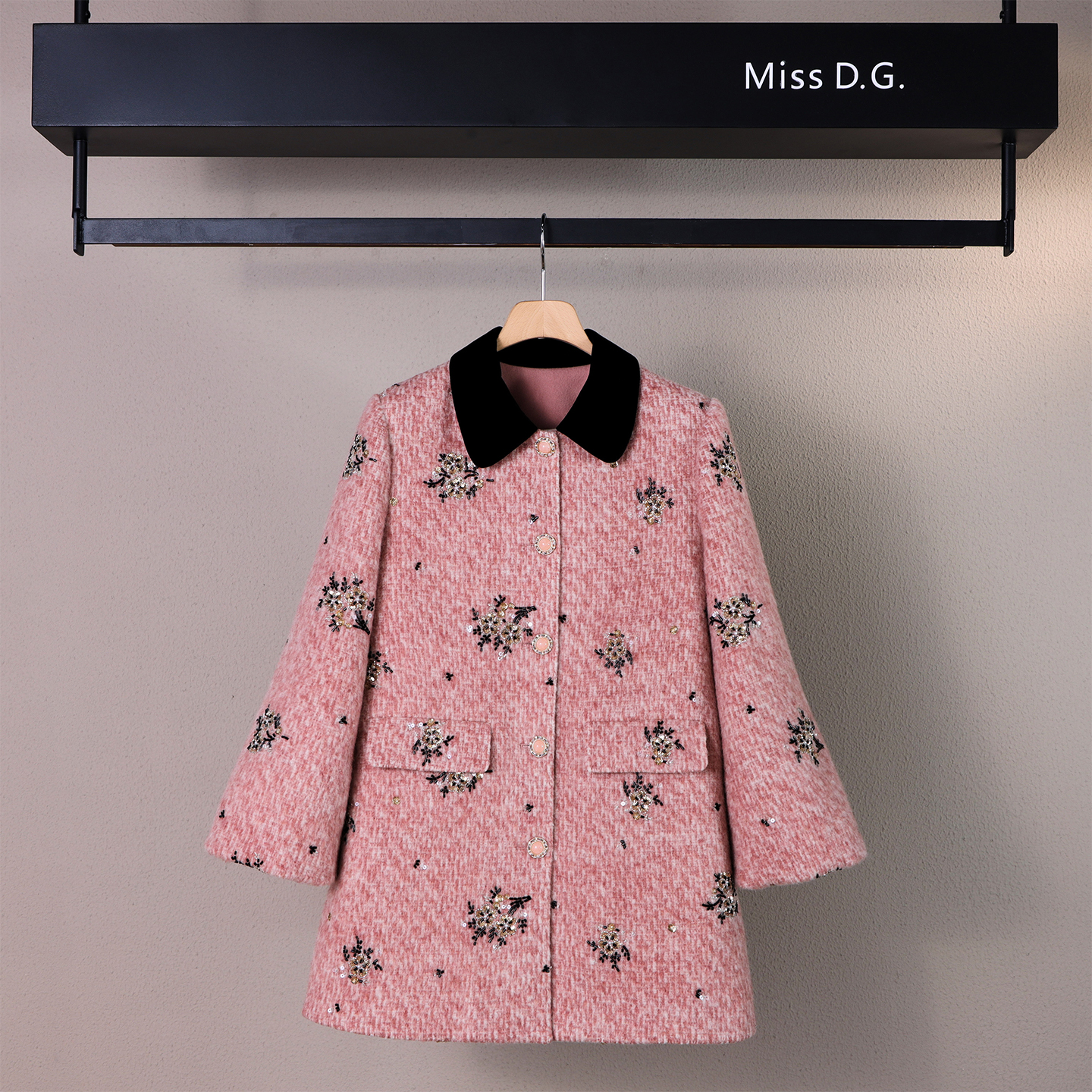 冬季名媛气质羊毛大衣中长款毛呢外套XH-J428