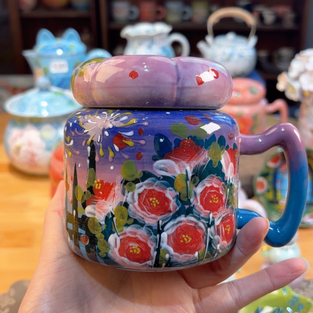 景德镇手绘高温釉下彩陶瓷茶具