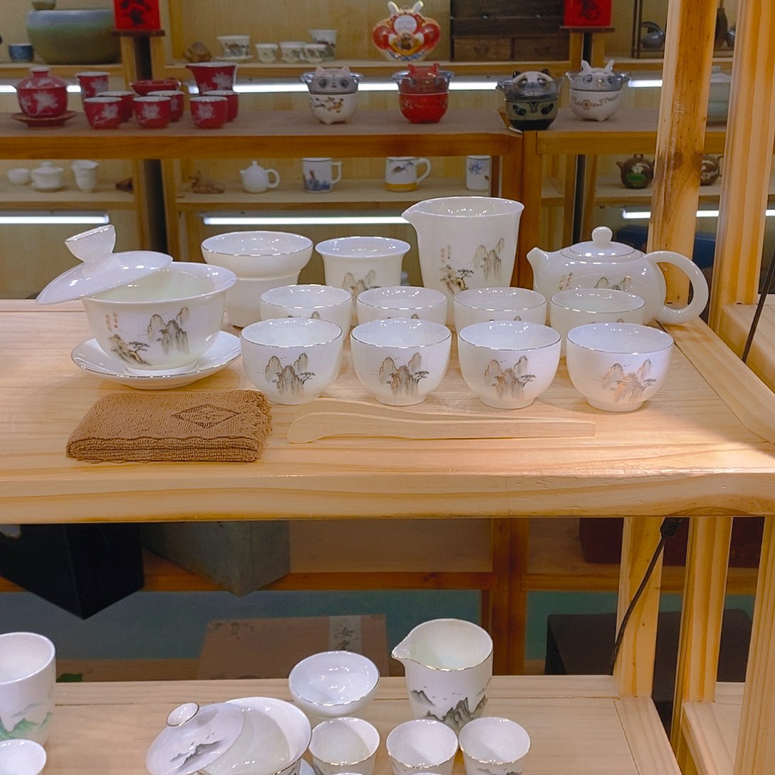 【不止】羊脂玉瓷茶具套装