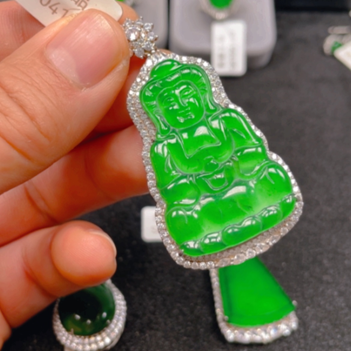 【闪购商品】翡翠颈饰银S925镶嵌吊坠