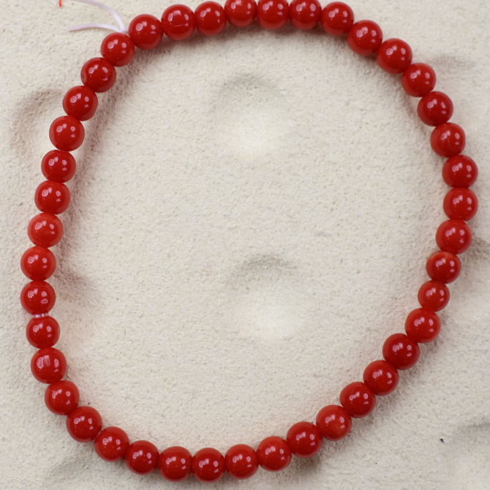 梓钦甄选-沙丁珊瑚手串圆珠4mm单圈