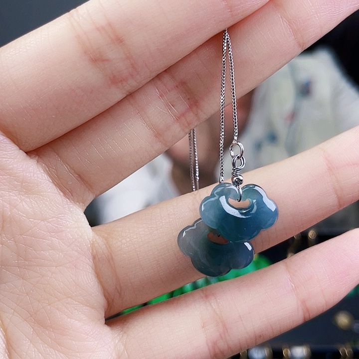 翡翠耳饰银S925镶嵌饰品