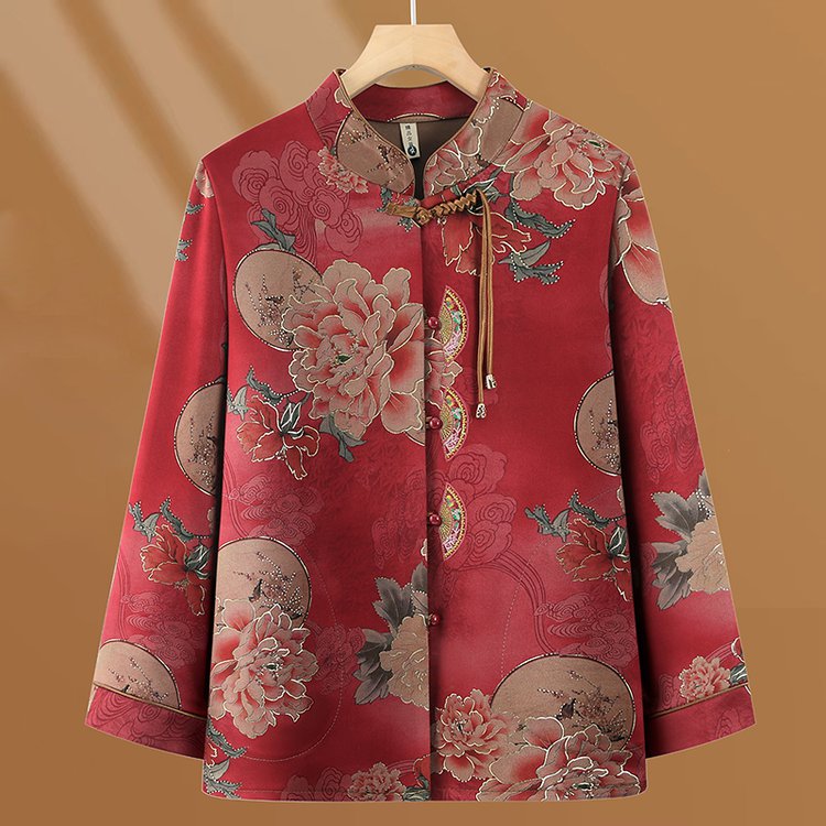 中老年人女装妈妈春装开衫衬衫奶奶上衣老人秋装衣服外套60岁衬衣
