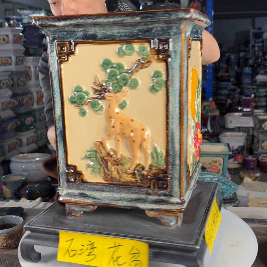 一风堂石湾花盆 内20*30修补痕迹瑕疵