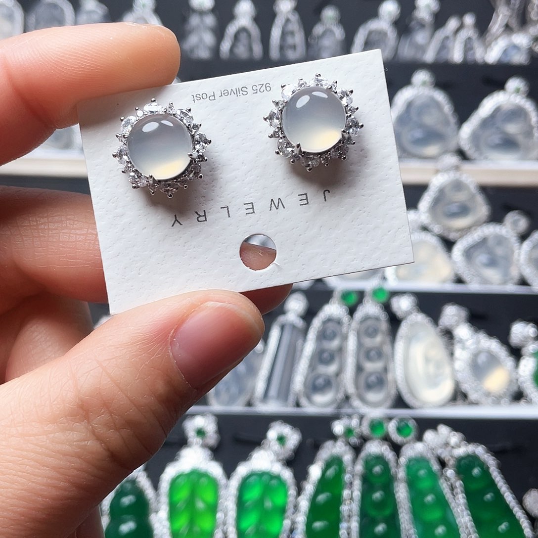 玛瑙/玉髓耳钉合金