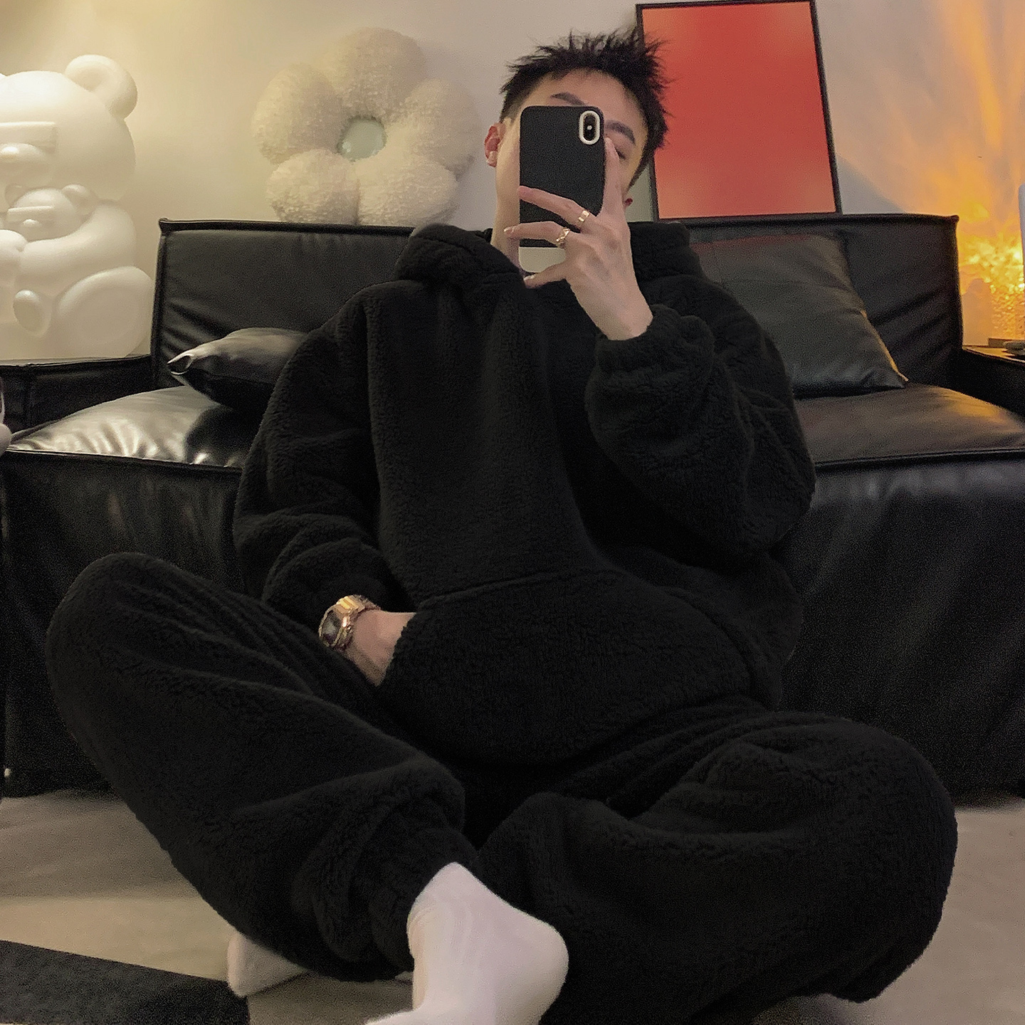 睡衣珊瑚绒两件套冬季男款爆款2025新款法兰绒加厚加绒保暖家居服