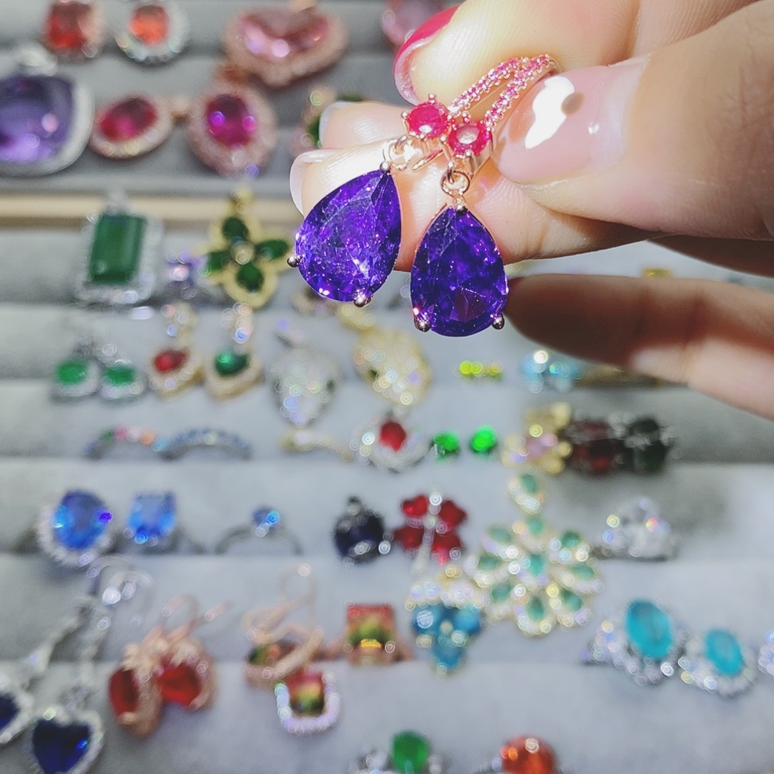 【闪购商品】托帕石耳饰银S925镶嵌