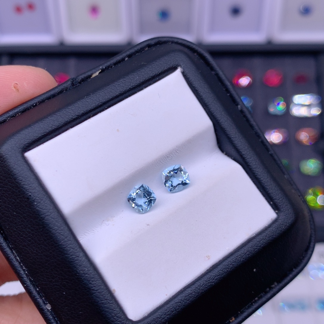 海蓝宝石裸石1.1克拉裸石2颗