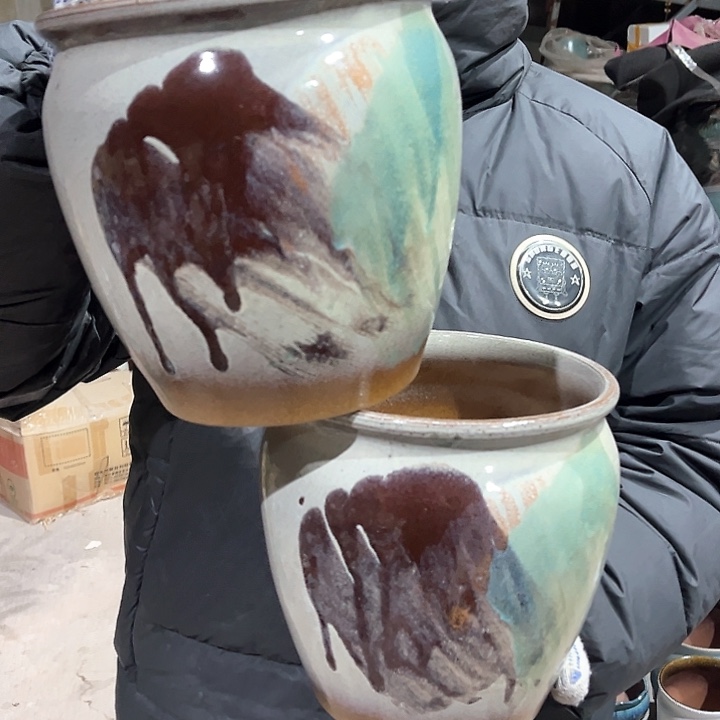 紫砂花盆高21口20————