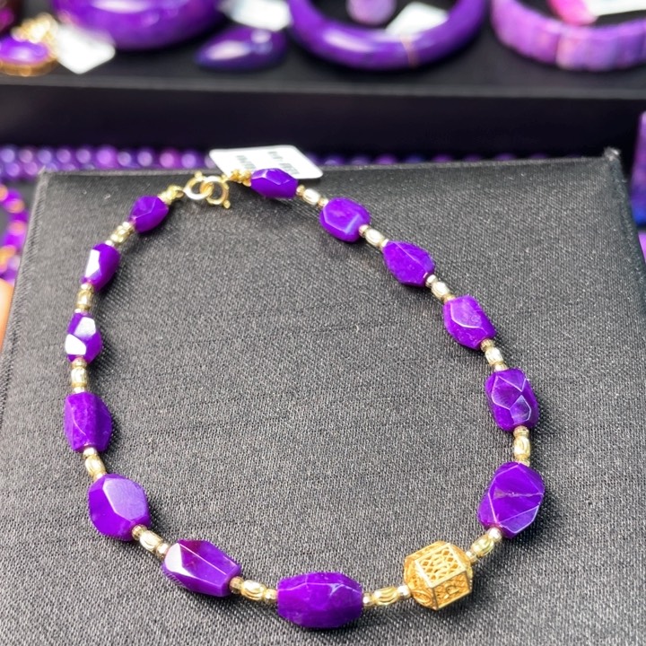 苏纪石（舒俱来）手串18K金镶嵌