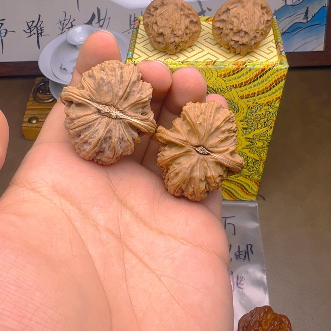 把件文玩核桃白狮子