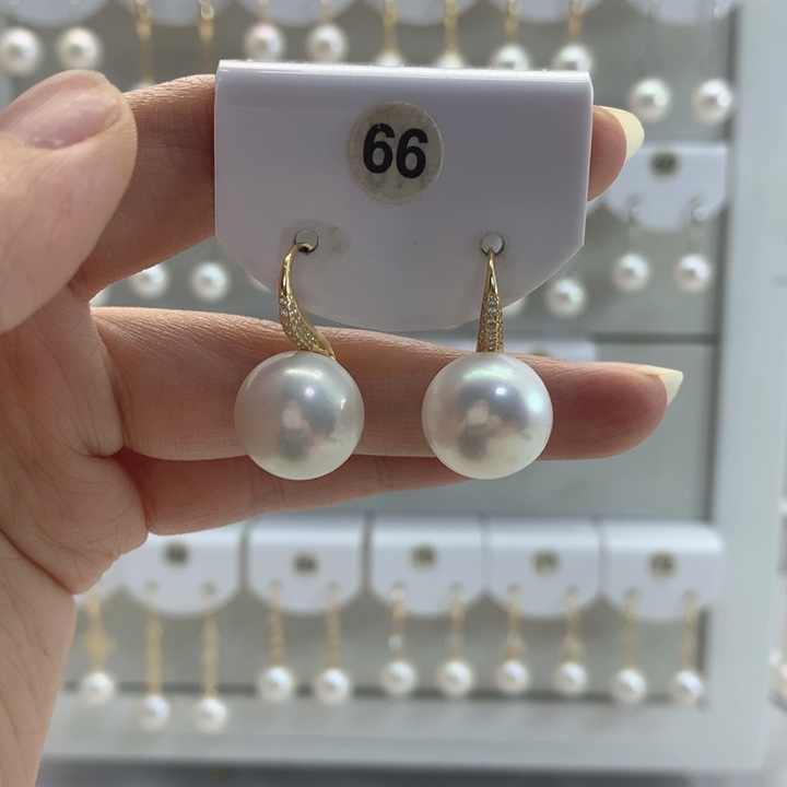 淡水珍珠耳饰银S925镶嵌