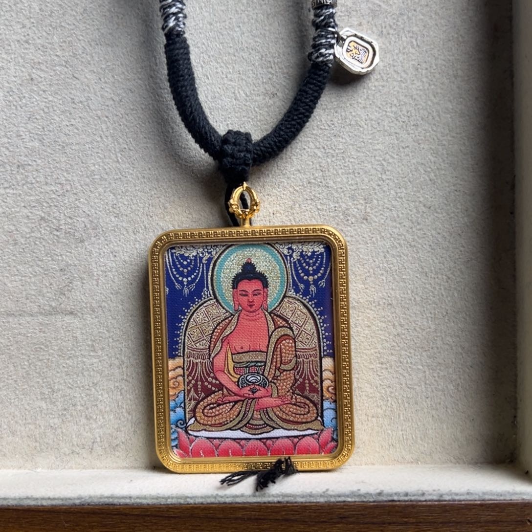 金***朱吊坠单面定制 阿弥