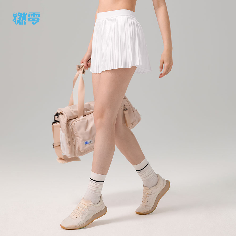 DQ3701 燃零瑜伽运动短裙健身风琴百褶高腰网球速干假两件防走光