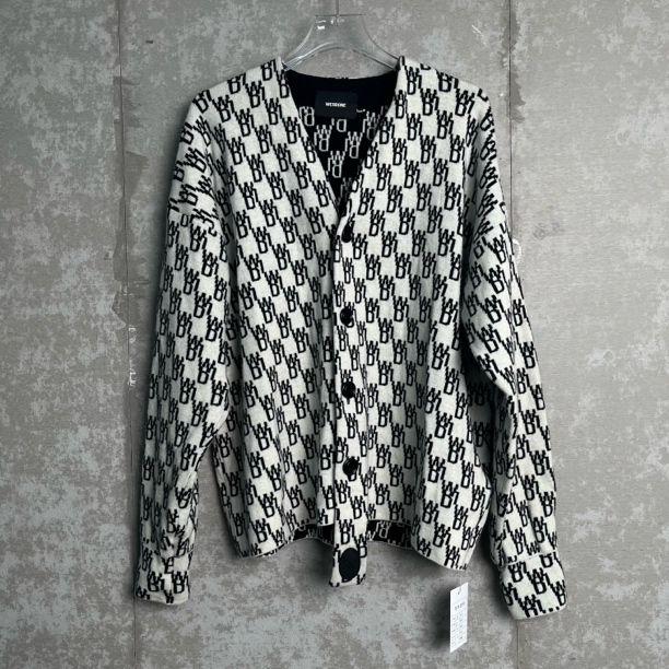 未使用 WE11 DONE M*1/ WE11DONE/经典字母满印针织开衫/12630/JP