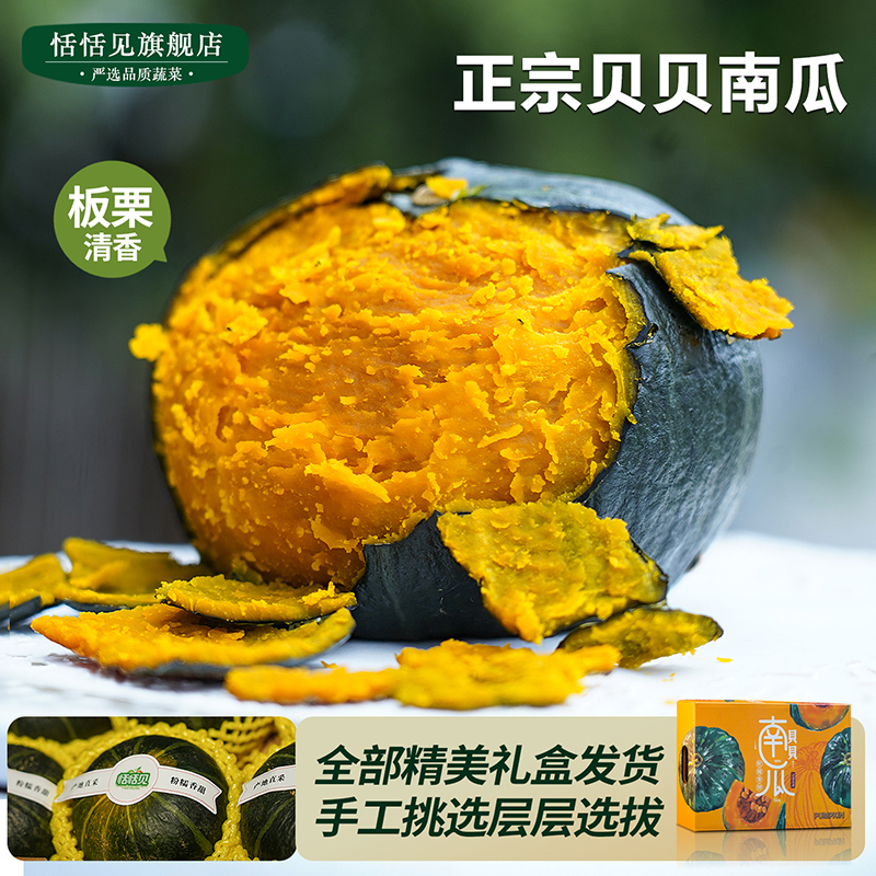 贝贝南瓜正宗板栗味小南瓜甜粉糯香甜宝宝辅食健康早餐轻食恬恬见