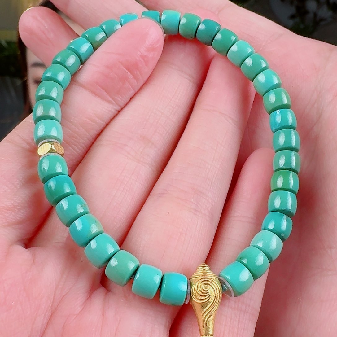 绿松石珠宝奇石18K金镶嵌