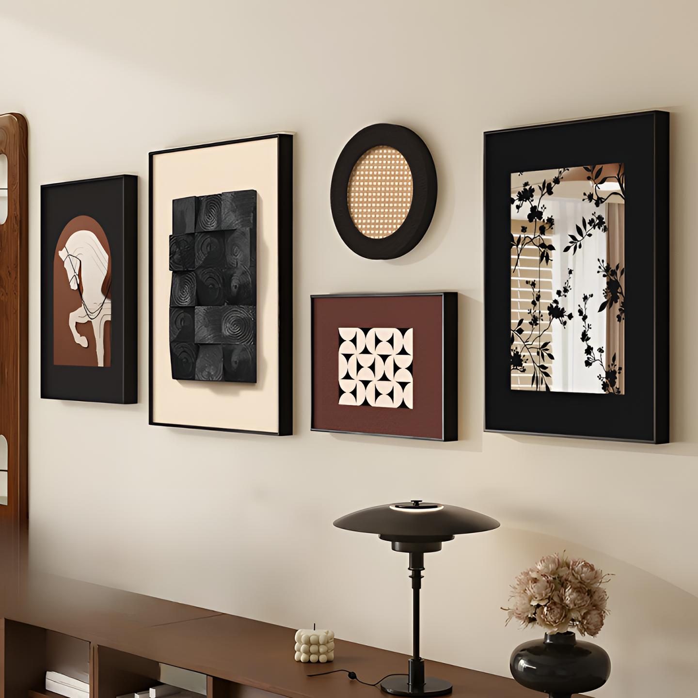 背景墙沙发背墙壁画中古风挂画客厅新款马到成功客厅背景墙挂画