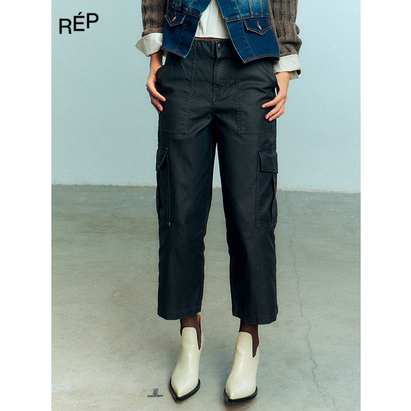REP-JUNWEILIN设计师品牌油蜡做旧洗水九分裤 25FW新款