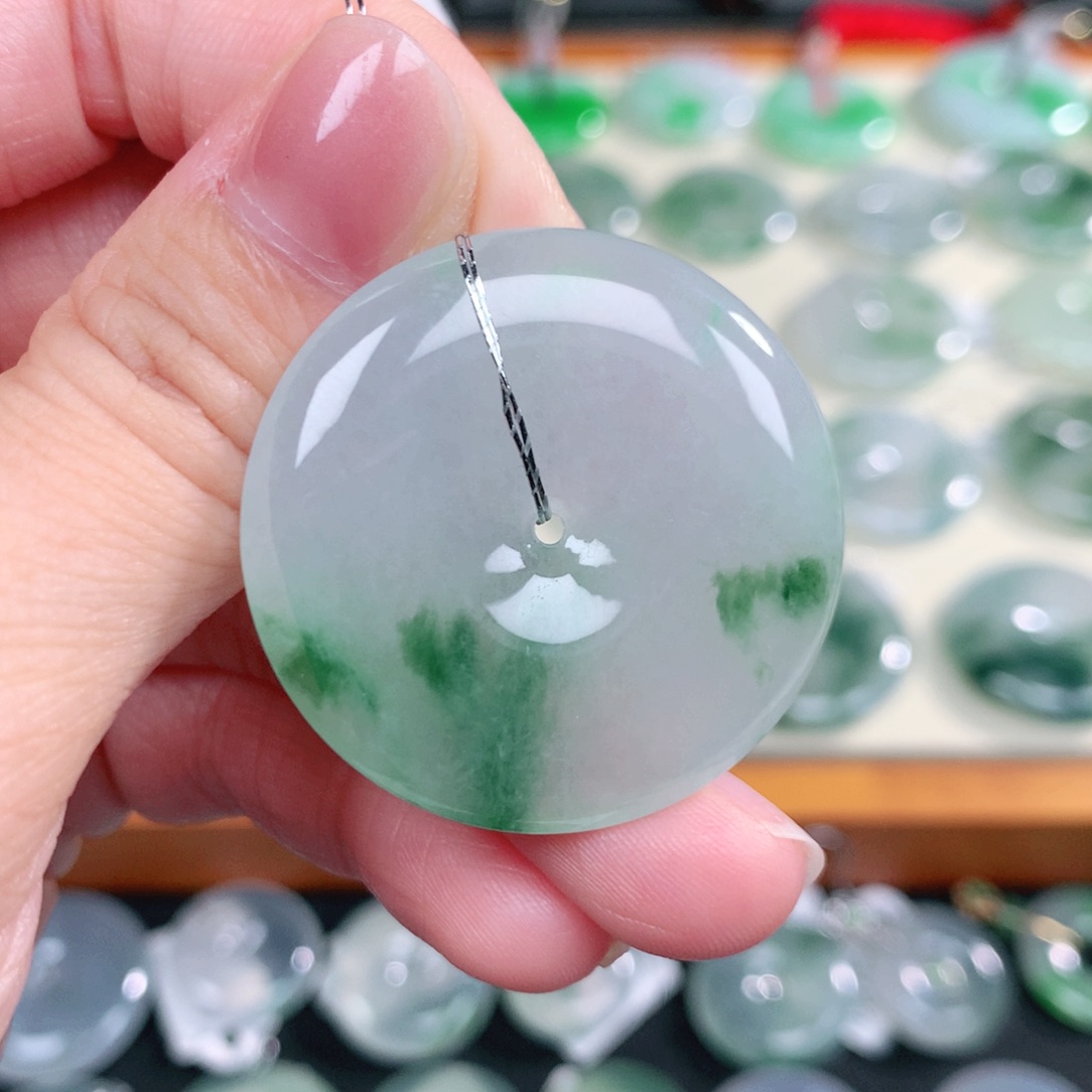 翡翠未镶嵌颈饰天然缅甸翡翠a货34.8/5.8