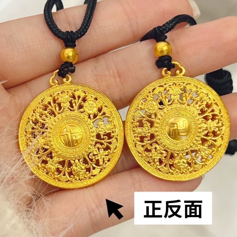 古法卍福八宝罗盘吊坠福字罗盘挂坠