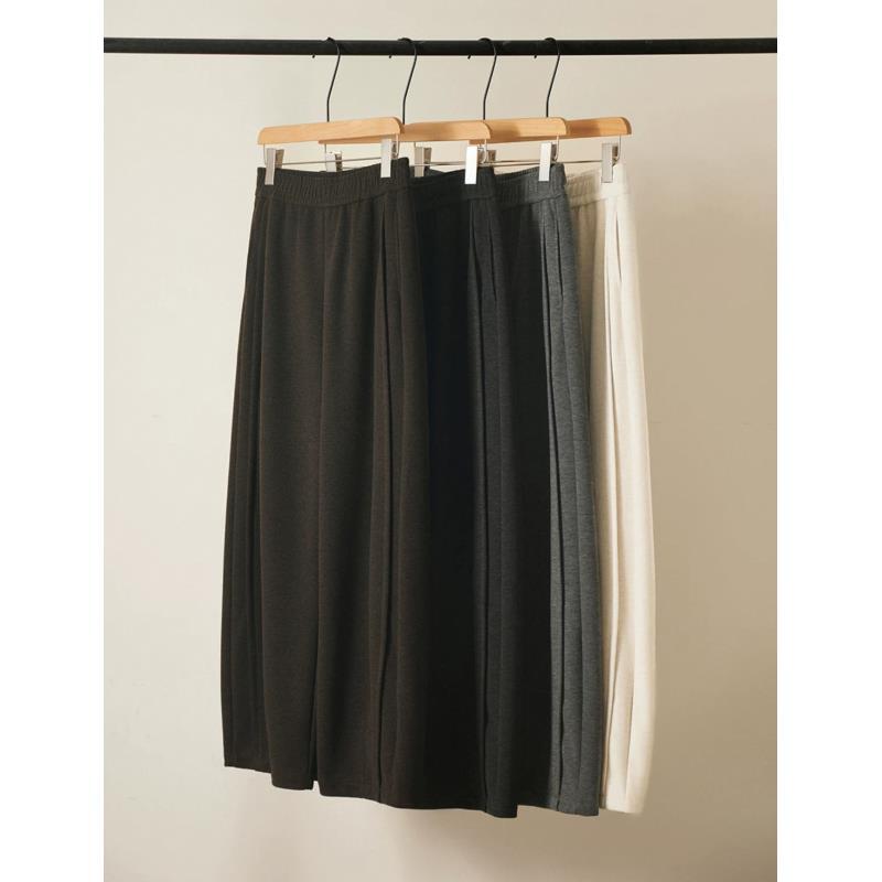 江南家 | 25新款醋酸羊毛镰刀休闲裤 高腰松紧腰阔腿百搭YYC023