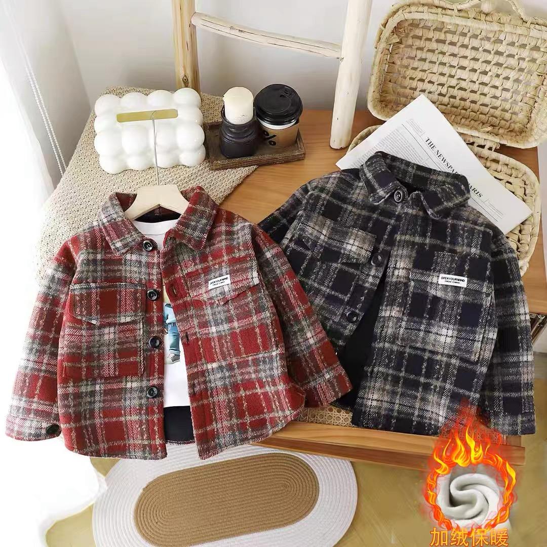 2026男童加绒外套冬季冬装新款小童秋冬女童宝宝上衣儿童长袖加厚