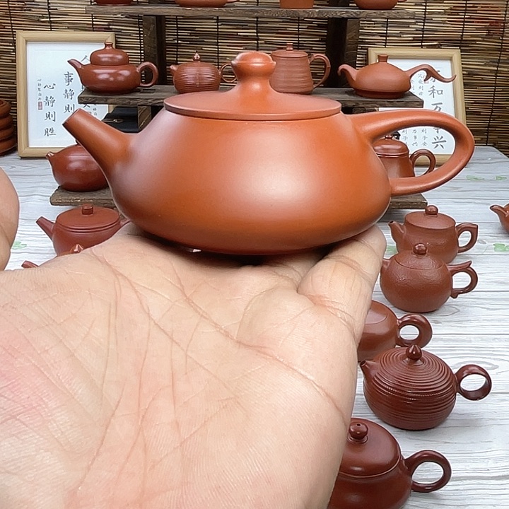 潮州朱泥手拉石瓢壶110毫升