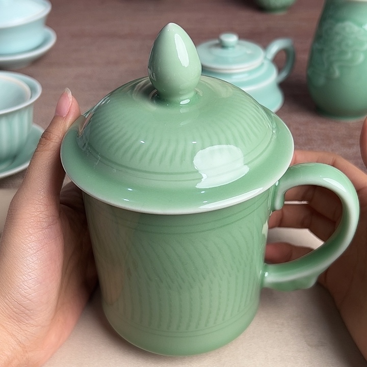 龙泉云间青瓷小米茶器