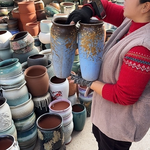 口13高31瑕疵盆子。