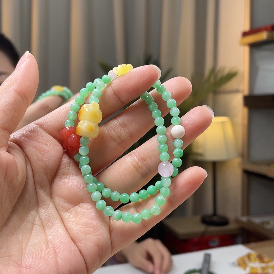 琥珀裸石未镶嵌蜜蜡手串