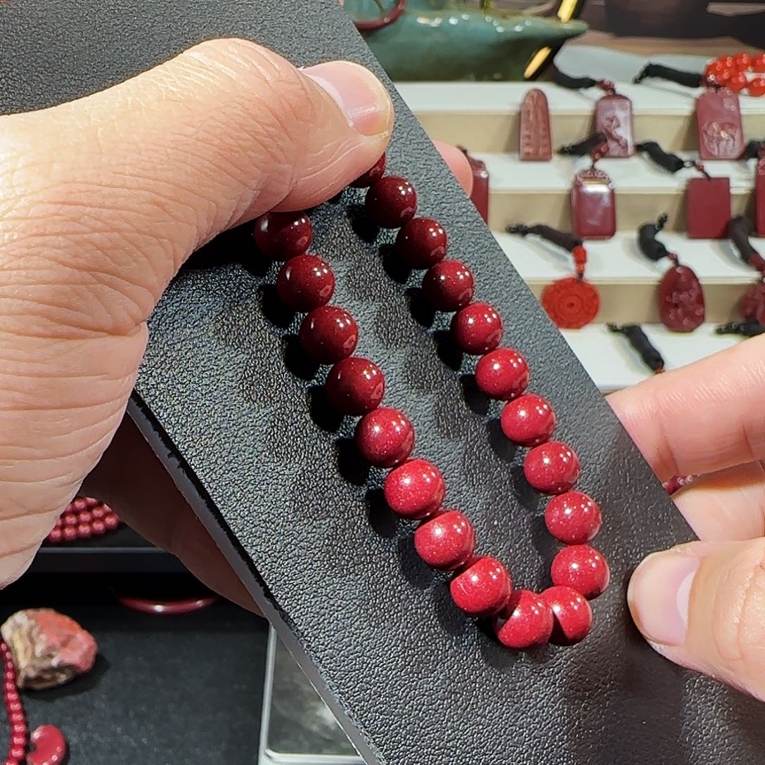 天然辰砂紫金砂8mm